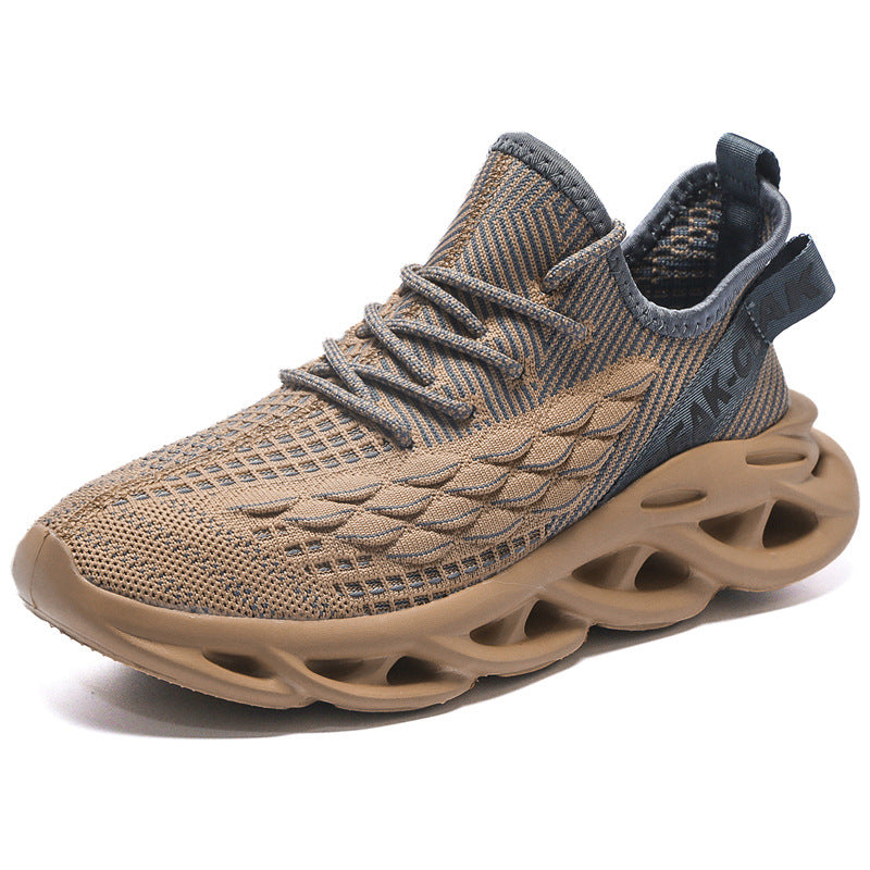 Noimim Plus size mesh shoes increase height, breathability, summer casual sports shoes male