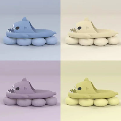 Noimim 4CM Indoor Bathroom Slides Couples Soft EVA  Cute Shark Slippers Outside Sandals Indoor Slides