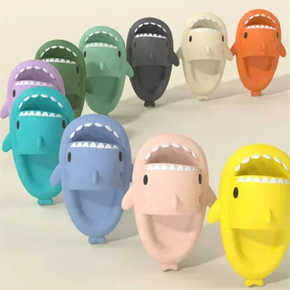 Noimim 4CM Indoor Bathroom Slides Couples Soft EVA  Cute Shark Slippers Outside Sandals Indoor Slides